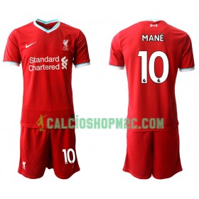 Liverpool Sadio Mane 10 Bambino Maglia Prima 2020/2021 Manica Corta (+ Pantaloncini)